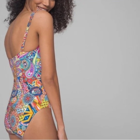 Bleu Rod Beattie multi color paisley one piece swimsuit - Picture 5 of 11